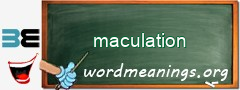 WordMeaning blackboard for maculation